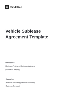 Vehicle Sublease Agreement Template
