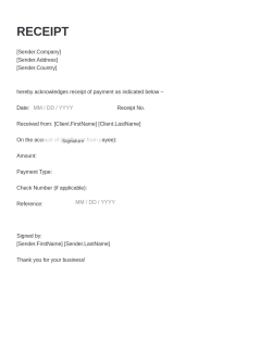 Receipt Book Template