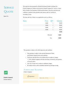 Service Quote Template