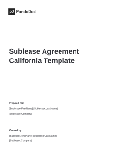 Sublease Agreement California Template