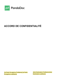 ACCORD DE CONFIDENTIALITE