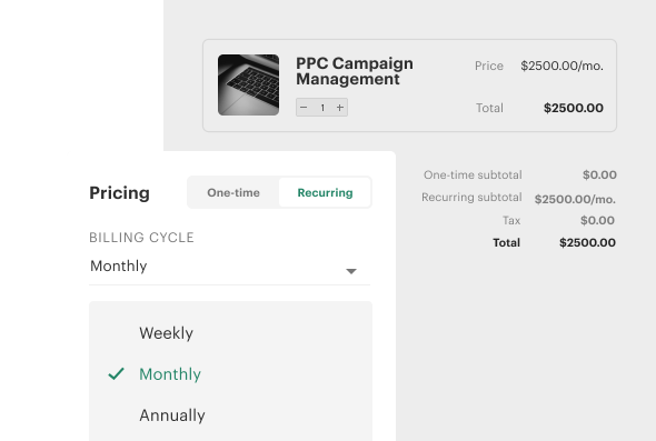 Advanced Quotes Recurring Payments