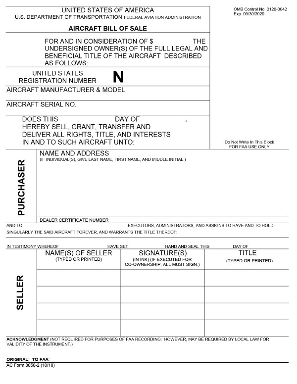 Aircraft bill of sale Alabama PandaDoc