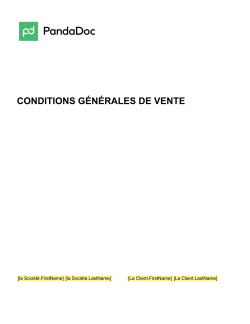 CONDITIONS GENERALES DE VENTE