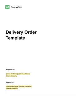 Delivery Order Template