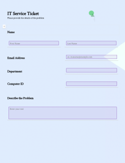 IT Service ticket form