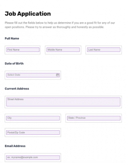 Job Application Form