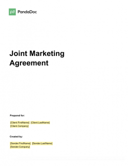 Joint marketing agreement template