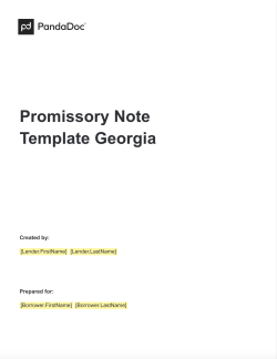 Promissory Note Template Georgia