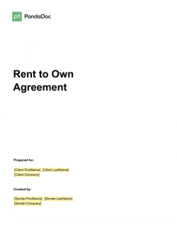 Rent to Own Agreement