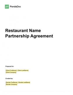 Restaurant Partnership Agreement Template