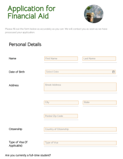Financial aid application