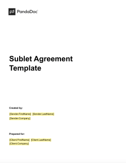 Sublet Agreement Template