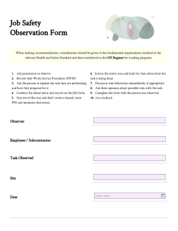 Job Safety Observation Form