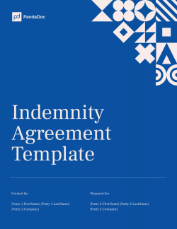 Indemnity Agreement Template