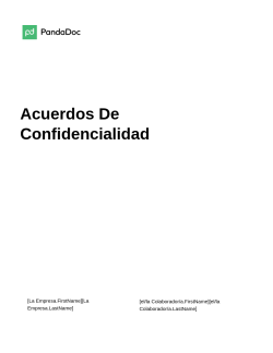 Acuerdos De Confidencialidad