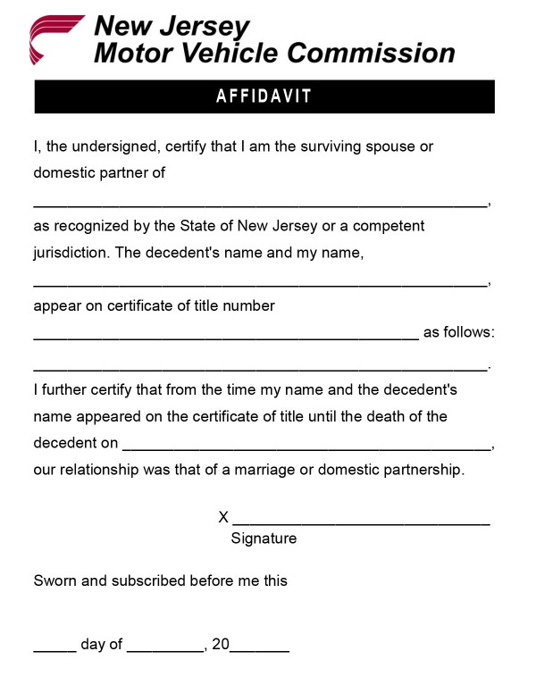 Affidavit (Form BA-62) New Jersey PandaDoc