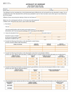 Affidavit of Heirship Texas