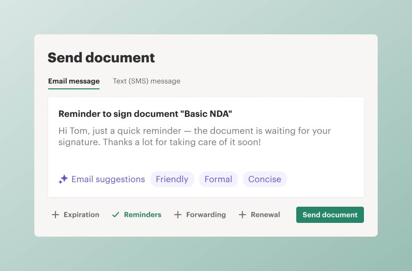 AI Assistant Send Reminder