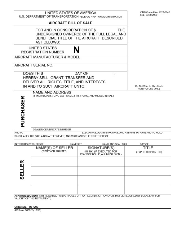 Aircraft bill of sale Arkansas PandaDoc