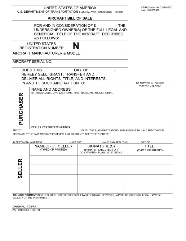 Aircraft bill of sale Louisiana PandaDoc