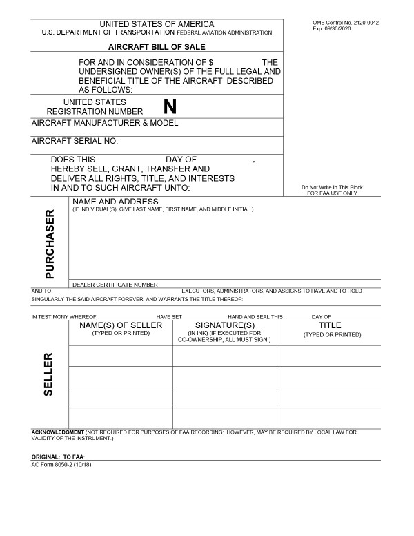 Utah aircraft bill of sale Utah PandaDoc