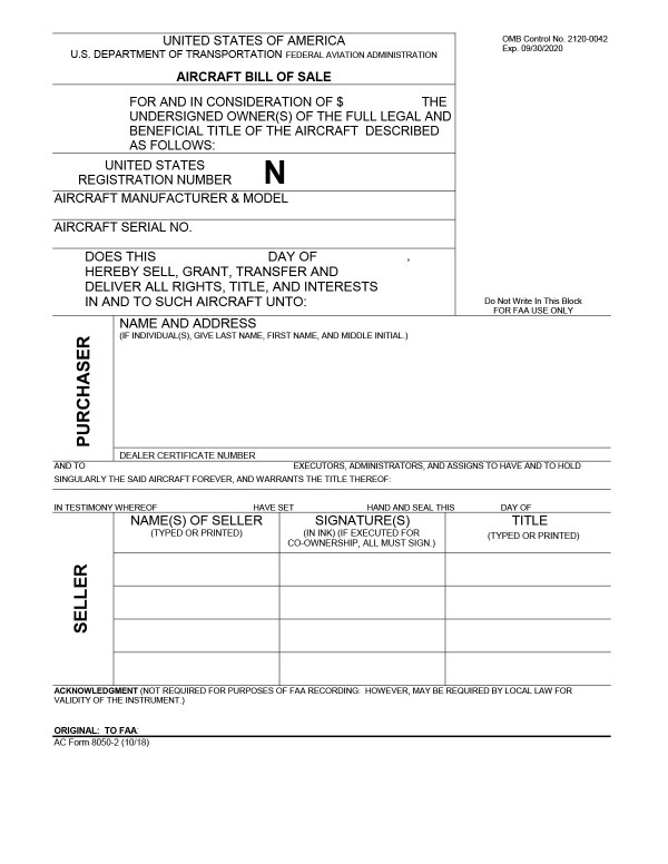 Aircraft bill of sale Iowa PandaDoc