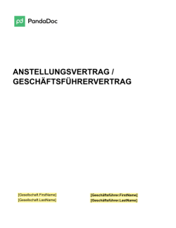 GESCHÄFTSFÜHRERVERTRAG