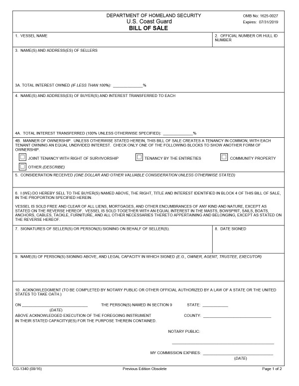 Boat bill of sale Rhode Island PandaDoc