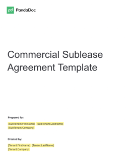 Commercial Sublease Agreement Template