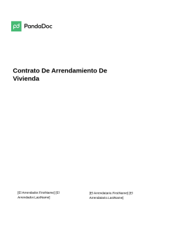 Contrato De Arrendamiento De Vivienda