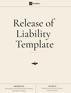 Release of Liability Template