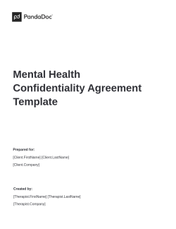 Mental Health Confidentiality Agreement Template