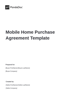 Mobile Home Purchase Agreement Template