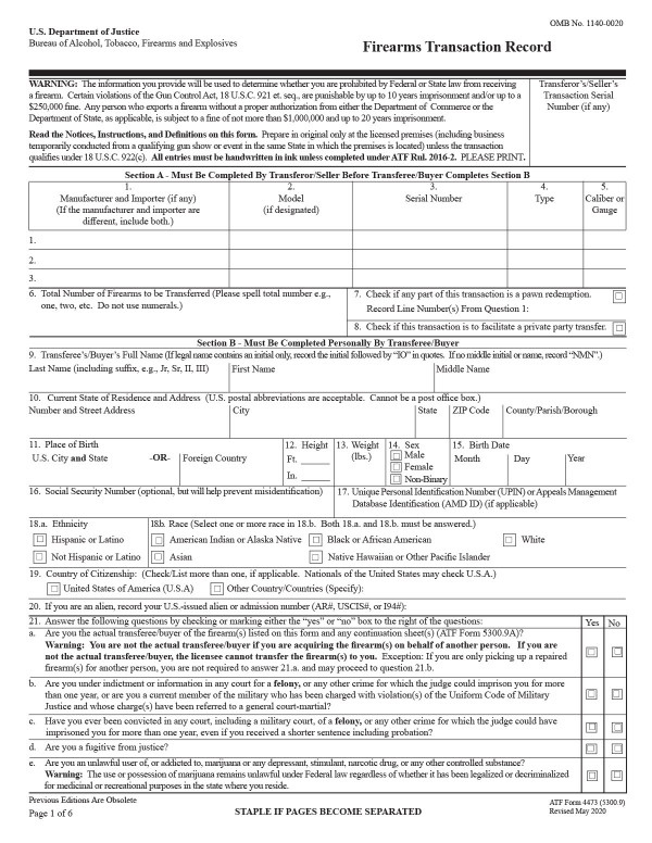 Firearms transaction record South Dakota PandaDoc