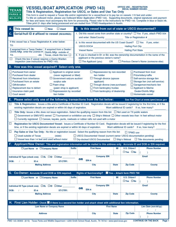 Form PWD 143 Texas PandaDoc