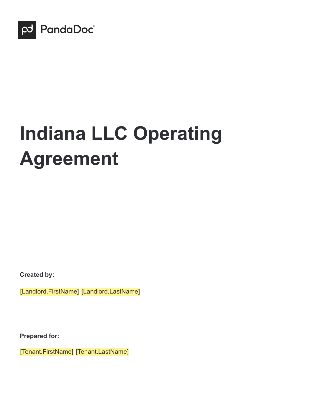 Indiana LLC Operating Agreement 
