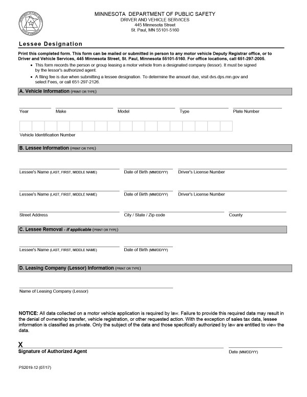 Lessee designation Minnesota PandaDoc