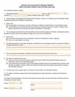 Small Estate Affidavit California