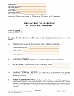 Small Estate Affidavit Arizona
