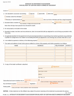 Small Estate Affidavit Michigan