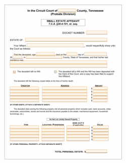 Small Estate Affidavit Tennessee