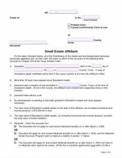 Small Estate Affidavit Texas