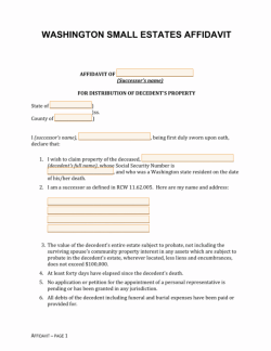 Small Estate Affidavit Washington