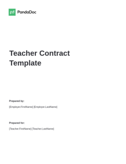 Teacher Contract Template