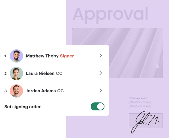 Définissez votre ordre de signature en toute simplicité